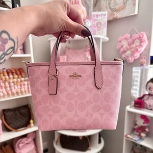 Coach mini city tote bag powder pink